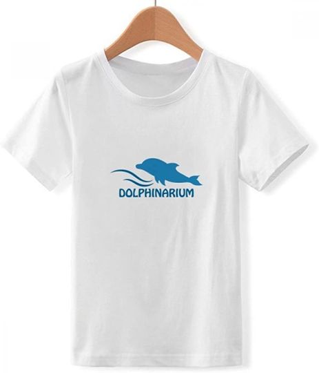 T-Shirt Camiseta Manga Curta Para Homem Mulher Criança Golfinho Azul