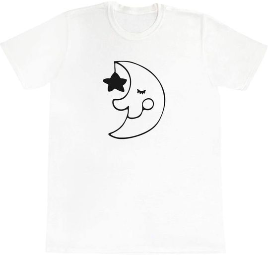 Unissexo T-Shirt Lua e Estrelas