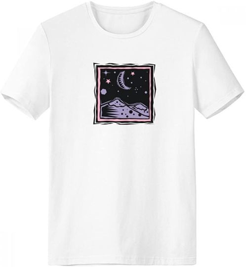 T-Shirt Camiseta Manga Curta Lua e Estrelas