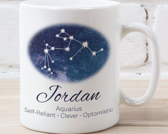 Discover Aquarius Mug Customize Caneca De Cerâmica Clássica Constelação Aquario