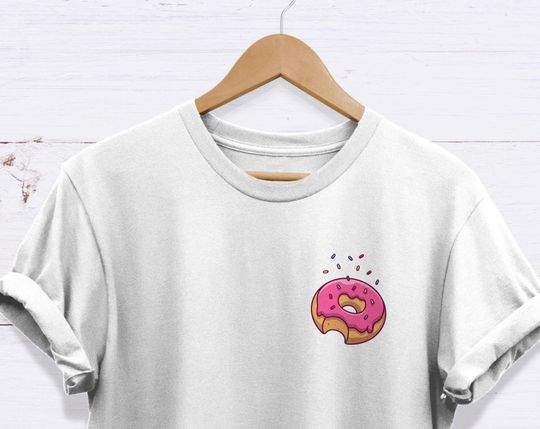 Discover T-shirt para Homem e Mulher com Estampa de Donut
