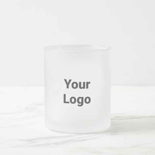 Discover Simple minimal elegant custom logo here company c frosted glass coffee mug