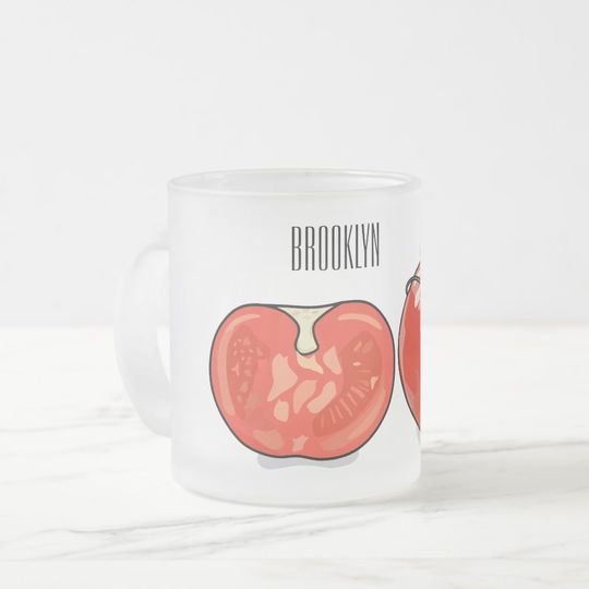 Discover Tomato cartoon illustration  frosted glass coffee mug