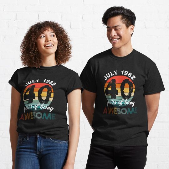 Discover T-shirt Julho de 1982 40 Anos Presente de Aniversário