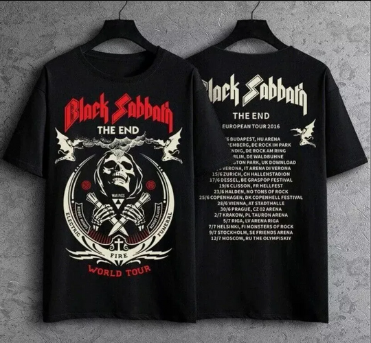 Discover Black Sabbath The End World Tour T-Shirt Heavyweight T-shirt Men's - Black, Size S