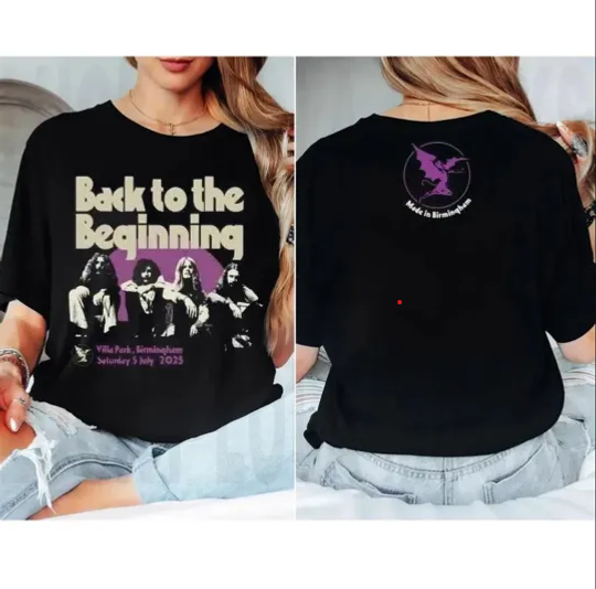 Discover Black Sabbath Back To The Beginning 2025 on July 5 2025 T-Shirt Heavyweight T-shirt Men - Black, Size M, L