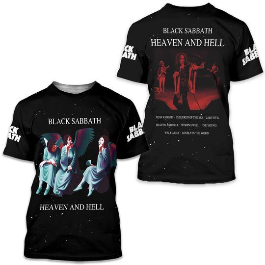 Discover Black Sabbath Heaven And Hell 3D Tshirt Classic 3D T-shirt Kids, Size M,XL