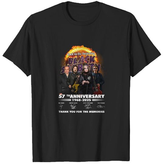 Discover Black Sabbath Back To The Beginning 57th Anniversary 1968-2025 T Shirt Heavyweight T-shirt Men - Black, Size XL 2XL
