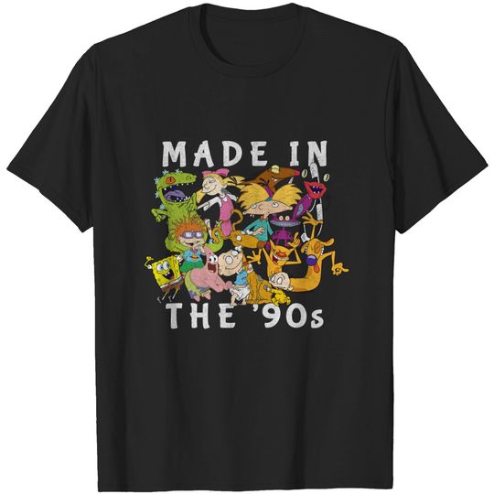 Discover Nickelodeon Made In The 90's Faded Character Collage T-Shirt