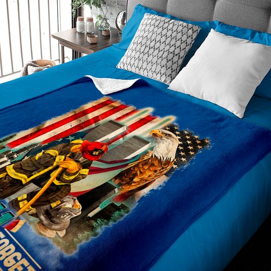 Discover Never Forget 9-11-2001 20th Anniversary Firefighters Baby Blanket