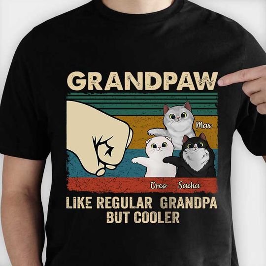 Discover Cat Dad Like A Normal Dad But Cooler - Personalized T-Shirt