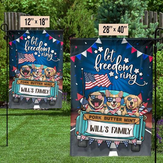 Discover Let Freedom Ring - 4th Of July Decoration - Personalized Dog Flag