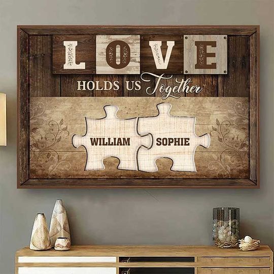 Discover Love Holds Us Together - Gift For Couples, Personalized Horizontal Poster