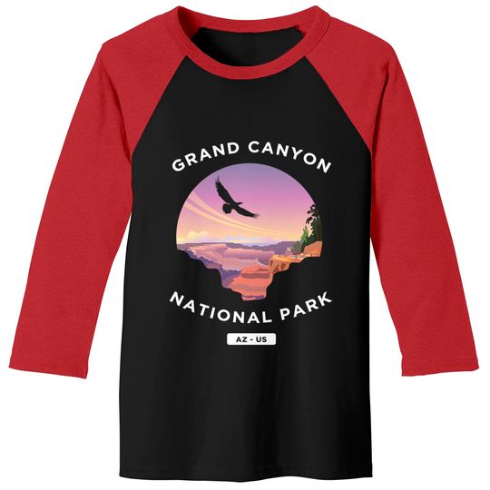 Discover Grand Canyon Arizona US National Park Travel Hiking Baseball Tees