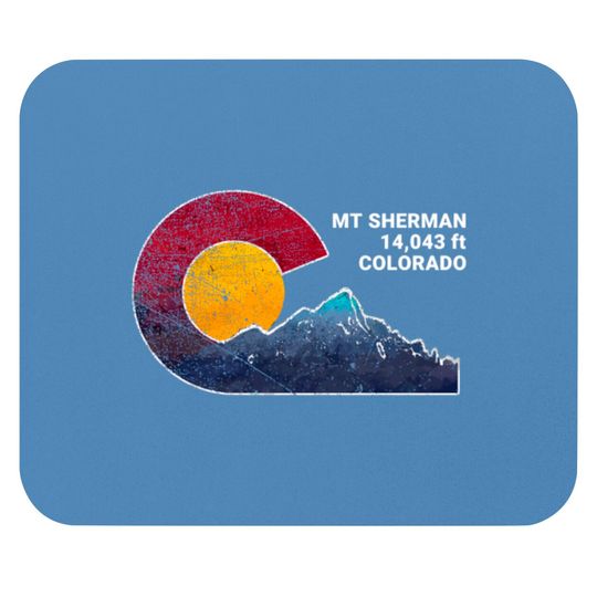 Discover Mount Sherman Colorado Flag Themed Mouse Pads