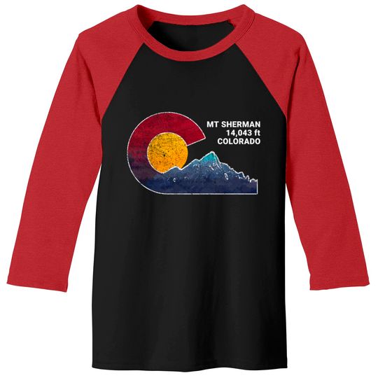Discover Mount Sherman Colorado Flag Themed Baseball Tees