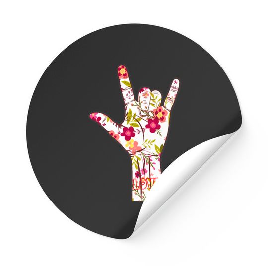 Discover I Love You Sign Language ASL Lovely Floral Gift Stickers