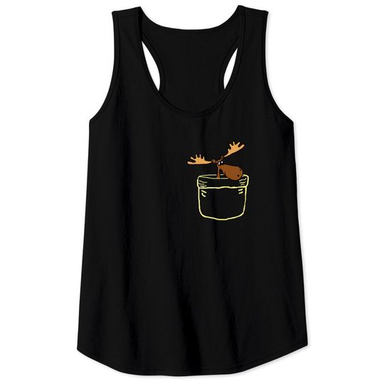 Discover Funny Moose in a Pocket - Moose - Tank Tops