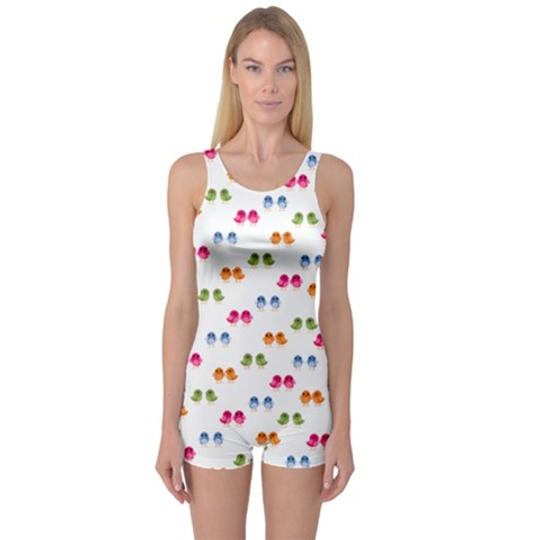 Discover Pattern Birds Cute Design Nature One Piece Boyleg Swimsuit