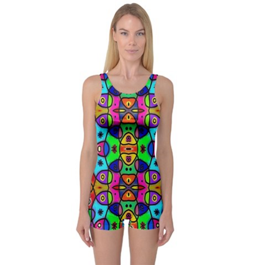 Discover Artwork By Patrick-pattern-18 One Piece Boyleg Swimsuit