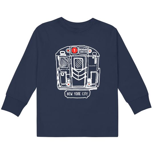 Discover New York City Subway Queens 1 One Local Train  Kids Long Sleeve T-Shirts