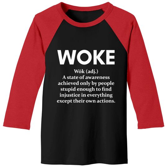 Discover FUNNY WOKE DEFINITION Baseball Tees