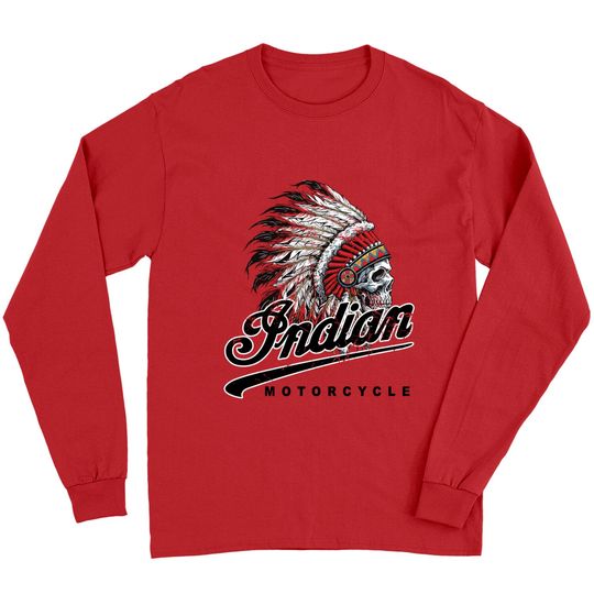 Discover Indian Custom Motorcycle Racer biker vintage printed Long Sleeves