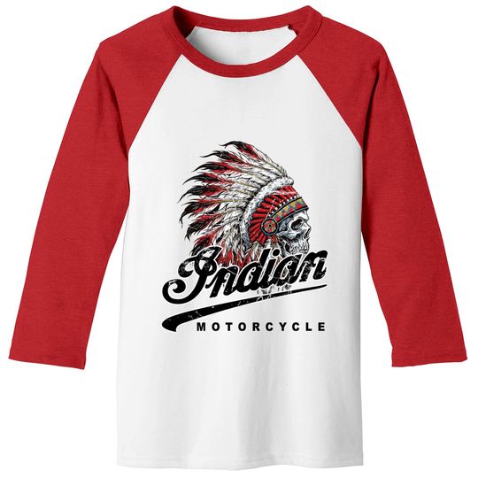 Discover Indian Custom Motorcycle Racer biker vintage printed Baseball Tees