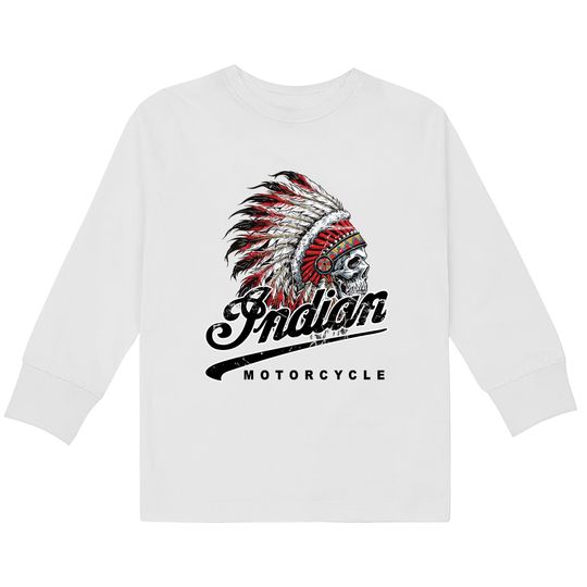 Discover Indian Custom Motorcycle Racer biker vintage printed  Kids Long Sleeve T-Shirts