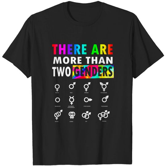Discover There Are More Than Two Genders Symbols Rainbow LGBT Flag T-Shirt