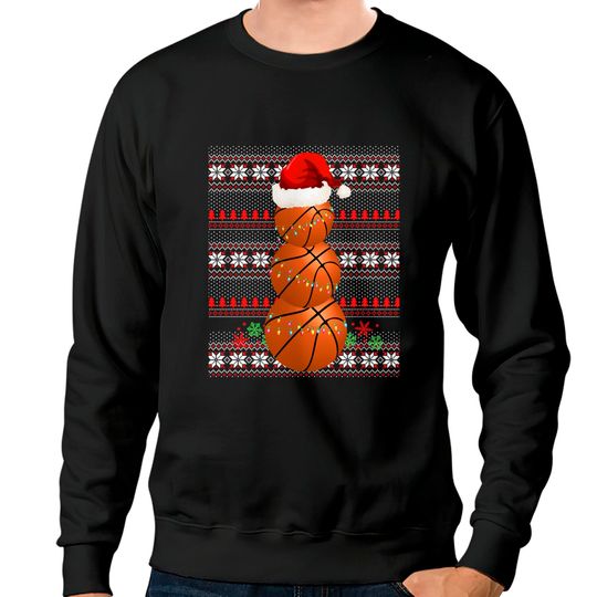 Discover Basketball Snowman Family Group Ugly Christmas Sports Gift Sweatshirt