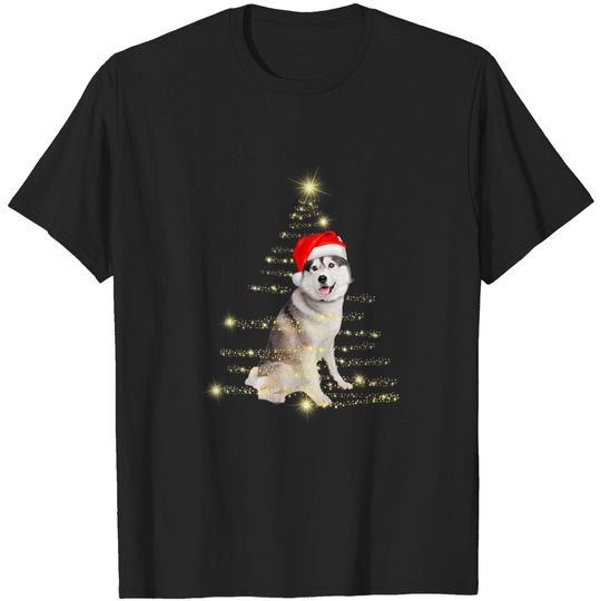 Discover Christmas Gift Siberian Husky Christmas Tree Gift T-Shirt