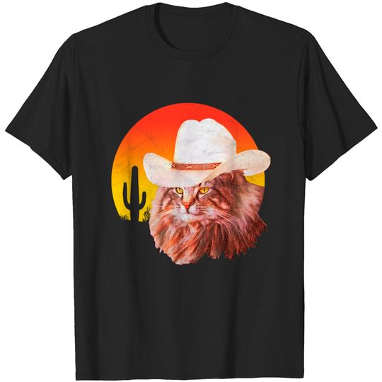 Discover Cowboy Cat T-shirt Meowdy! Funny Country Music Cat Cowboy Hat Vintage