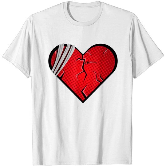 Discover Black Broken Heart T-shirt Love Sad Heartbroken Break Up Valentine's Day