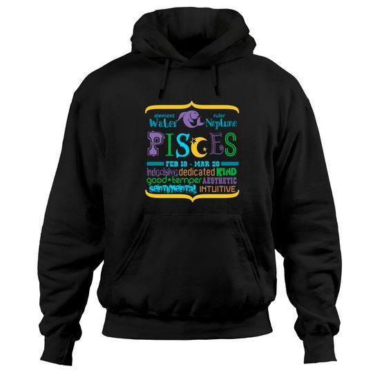 Discover Pisces Art Hoodie Western Astrology Zodiac Sun Sign