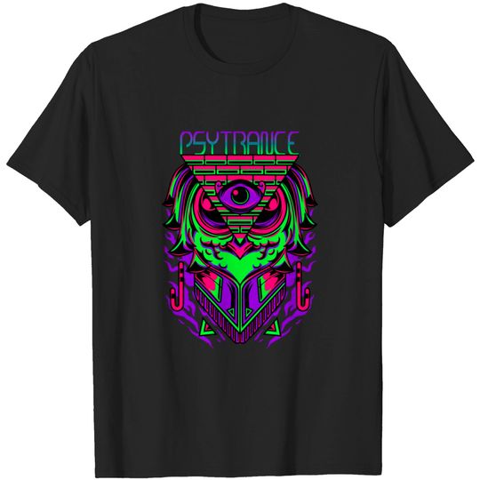 Discover Trippy Eyes T-shirt Techno Owl, EDM