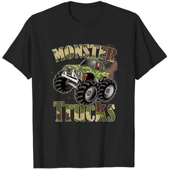 Discover Monster Trucks T Shirt Funny Camouflage Birthday Gift T-Shirt