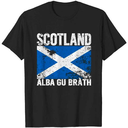 Discover Alba Gu brath T-shirt Scotland Forever Alba Gu Bràth Saltire Flag Yes Scotland