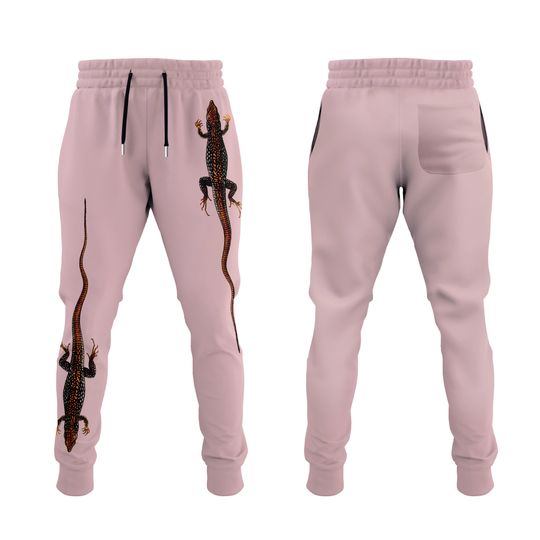 Discover Lizard Print Rose Color Athletic Joggers