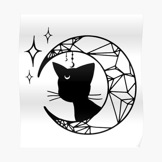 Discover Luna, Sailormoon,Cat,Mystic,Moon Premium Matte Vertical Poster