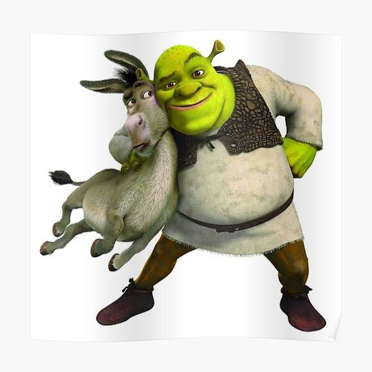 Discover shrek and donkey Premium Matte Vertical Poster