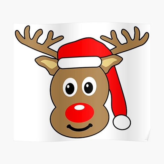 Discover Rudolph with the red nose, reindeer Premium Matte Vertical Poster