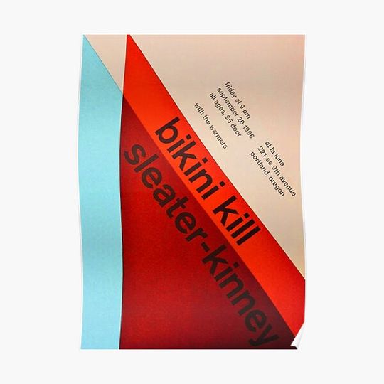 Discover Bikini Kill Sleater-Kinney Vintage Poster Premium Matte Vertical Poster