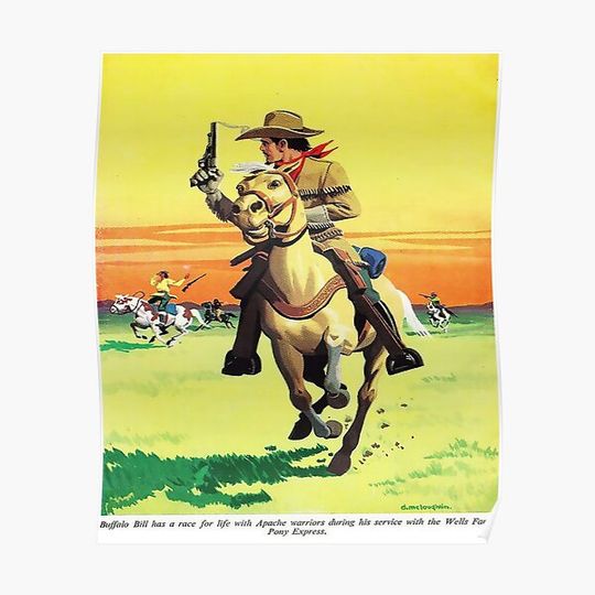 Discover Buffalo Bill-under attack Premium Matte Vertical Poster