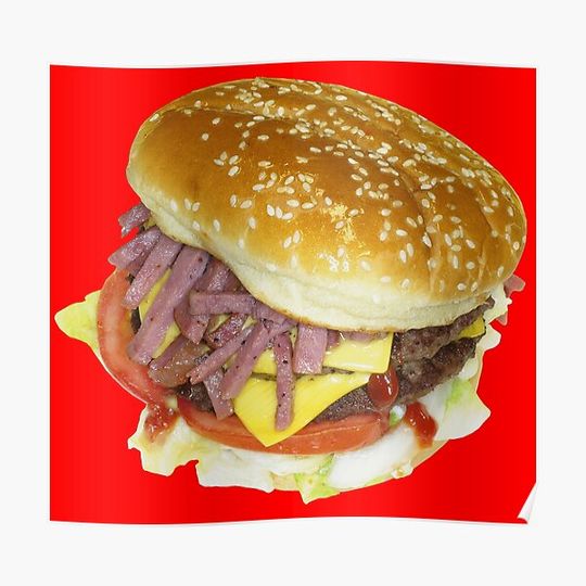 Discover PASTRAMI CHEESEBURGER Premium Matte Vertical Poster