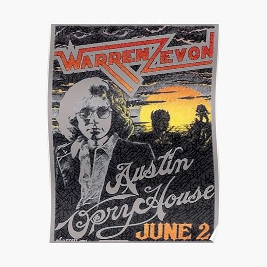 Discover Warren Zevon Vintage Concert Poster at the Austin Opry House Premium Matte Vertical Poster