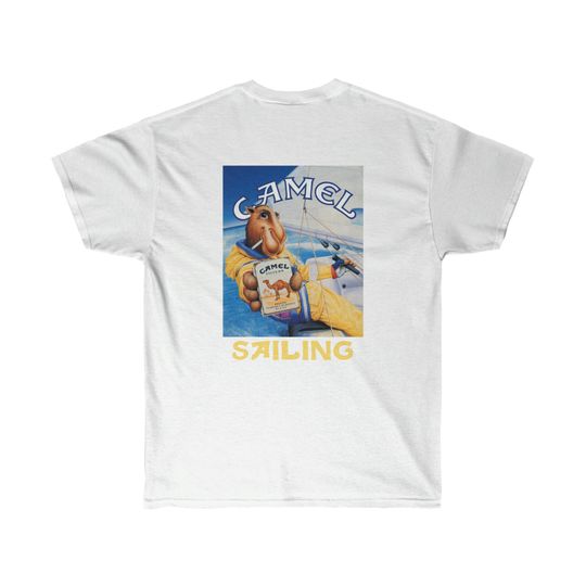 Discover Camel Sailing Backprint Tee | Vintage Inspired Joe Camel 90s Ad T-shirt