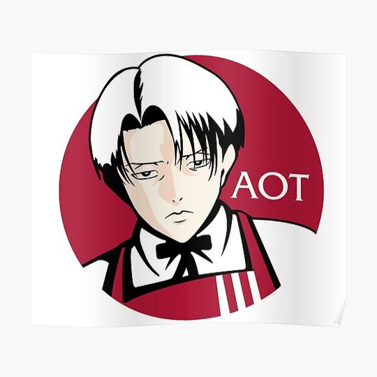 Discover levi ackerman in classic kfc logo Premium Matte Vertical Poster