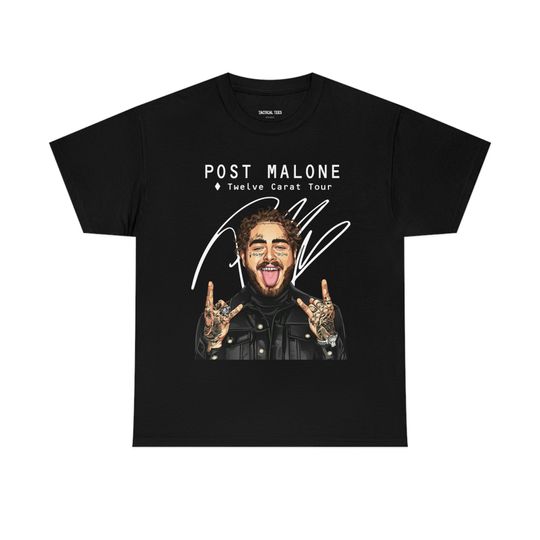 Discover Post Malone 12 Carat Tour T-Shirt - Limited Edition Signed Signature Version - Post Malone Unisex shirt Tee