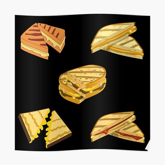 Discover Grilled Cheese Sandwich Pack Premium Matte Vertical Poster